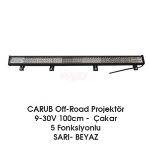 OFF ROAD PROJEKTÖR 3 SIRA ÇAKAR FONKSİYONLU SARI-BEYAZ 9-30V 100CM