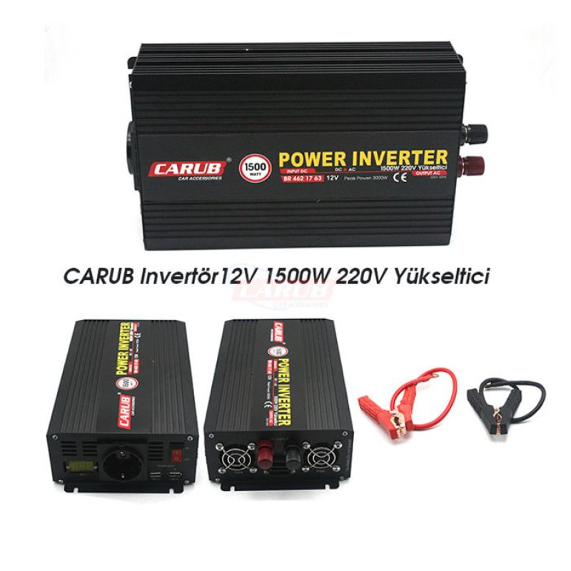 INVERTÖR 12V 1500W 220V YÜKSELTİCİ+ USB ÇIKIŞ