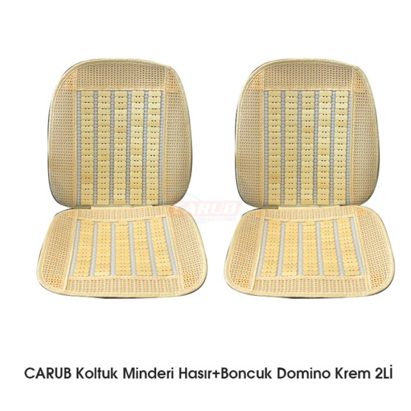 KOLTUK MİNDERİ HASIR+ BONCUK DOMİNO KREM