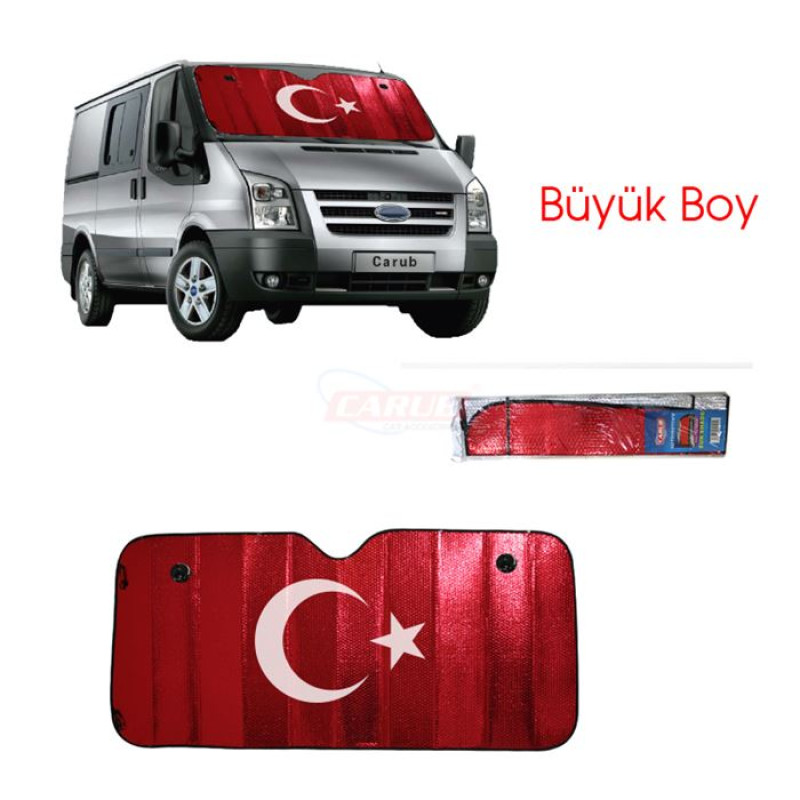 GÜNEŞLİK ÖN BÜYÜK BOY LÜKS TÜRK BAYRAĞI