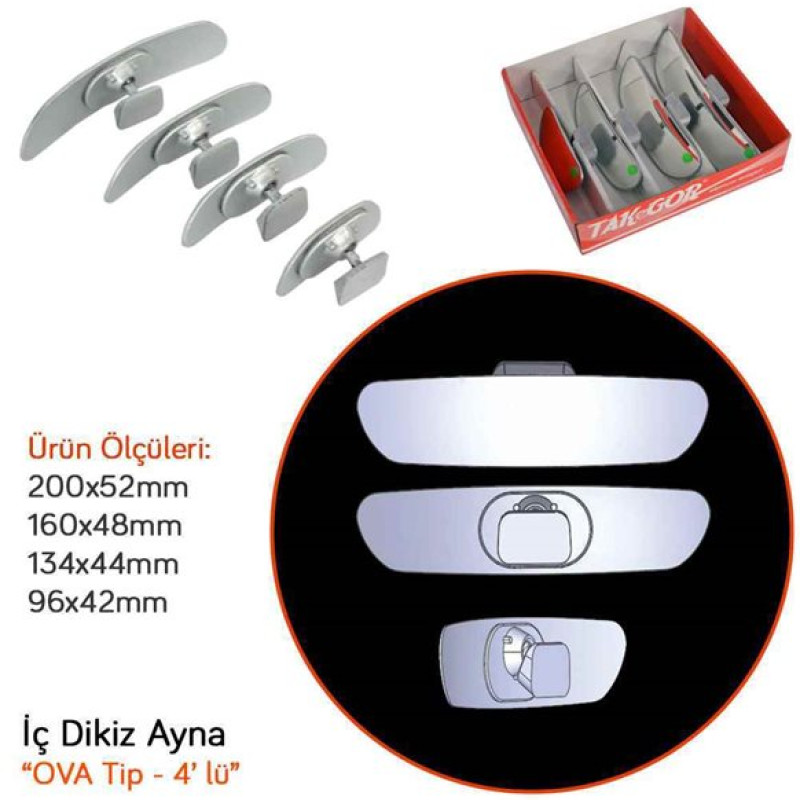 İÇ DİKİZ AYNA OVA YAPIŞMA 4'LÜ SET
