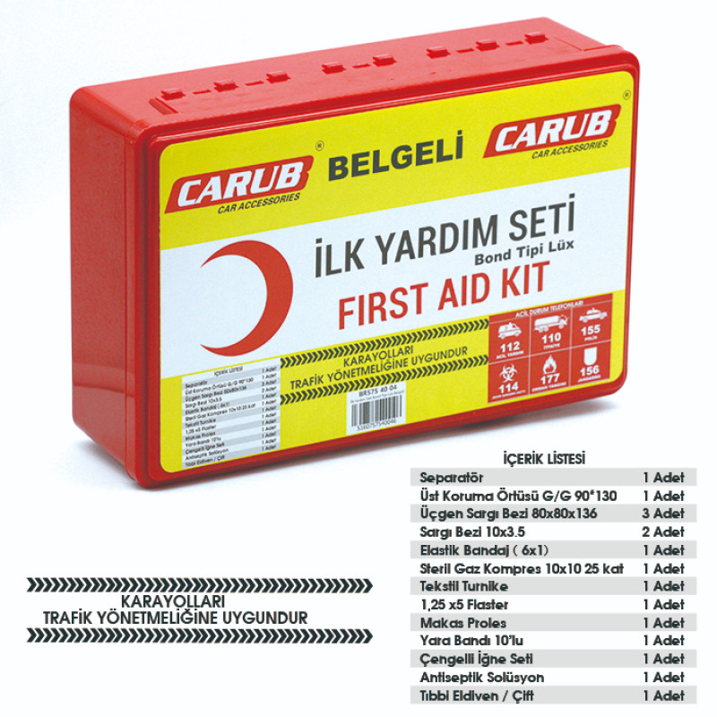 İLK YARDIM SETİ BONT KUTU LÜX BELGELİ