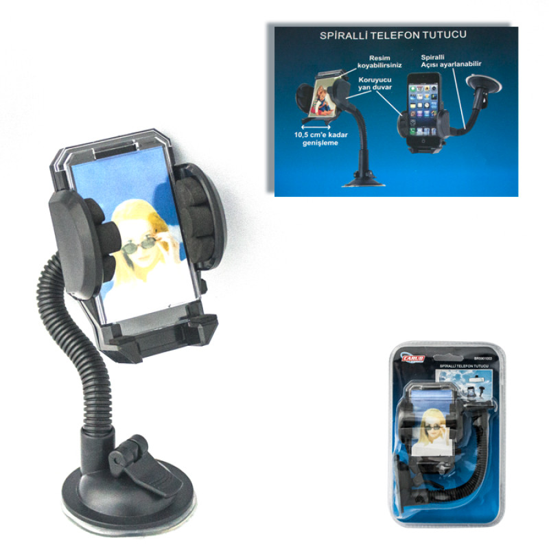 TELEFON TUTUCU SPİRALLİ VANTUZLU VAKUM