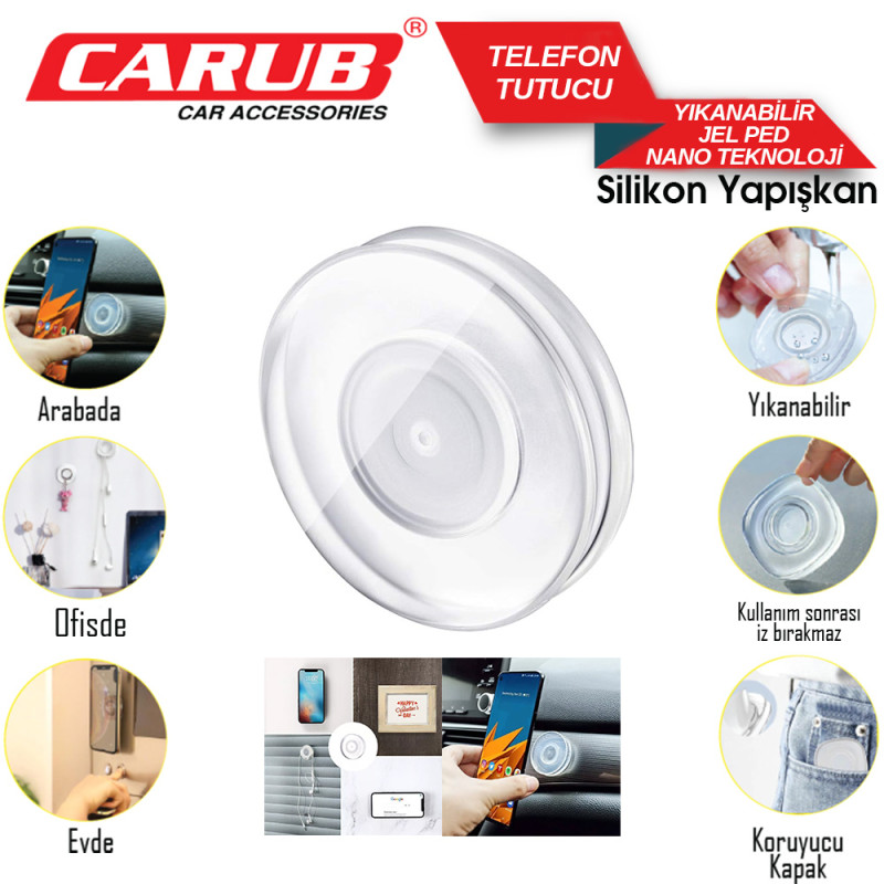 TELEFON TUTUCU JEL UNIVERSAL ŞEFFAF YUVARLAK