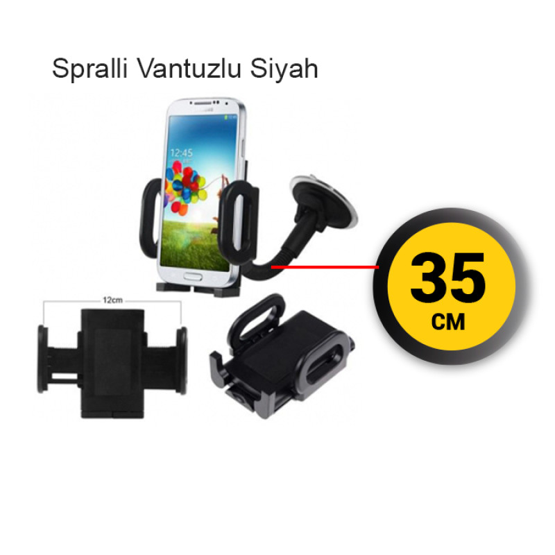 TELEFON TUTUCU 35CM SPİRALLİ VANTUZLU VAKUM