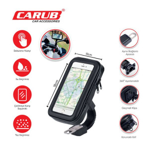 TELEFON TUTUCU MOTORSİKLET DERİ FERMUARLI