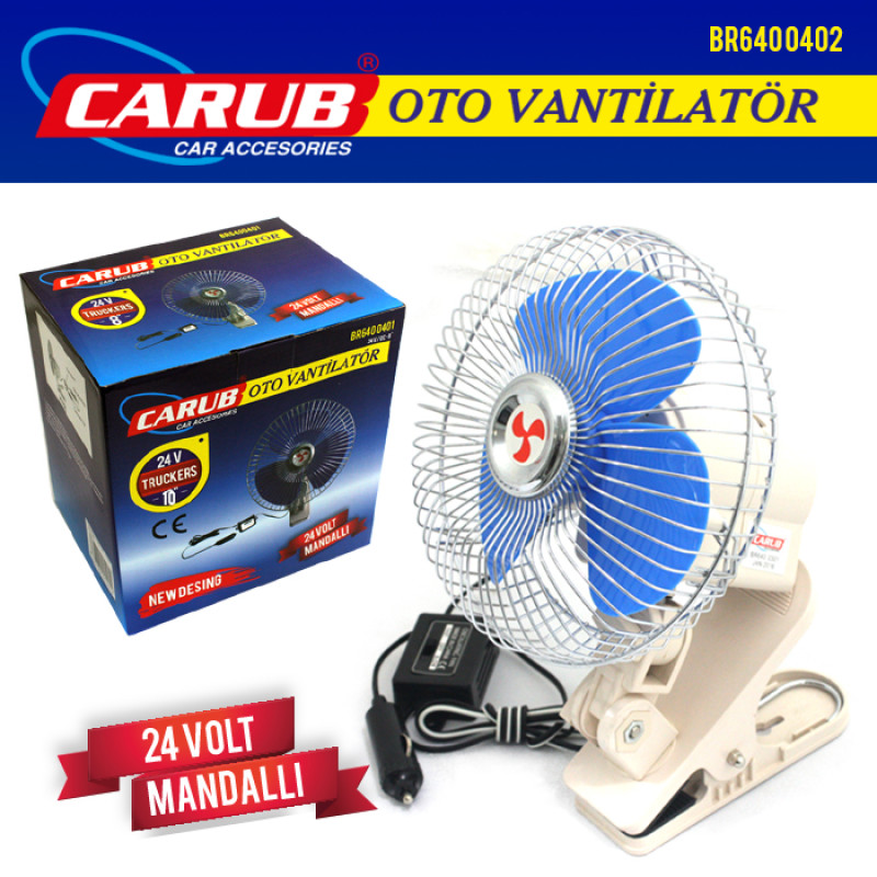 ARAÇ İÇİ VANTİLATÖR 10" MANDALLI 24V
