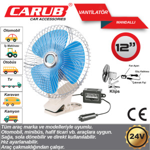 VANTİLATÖR 12" MANDALLI 24V
