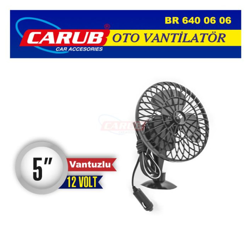 VANTİLATÖR 5" VANTUZLU VAKUMLU 12V
