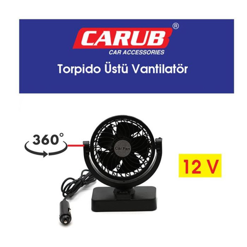 VANTİLATÖR TORPİDO ÜSTÜ TEK FANLI 12V