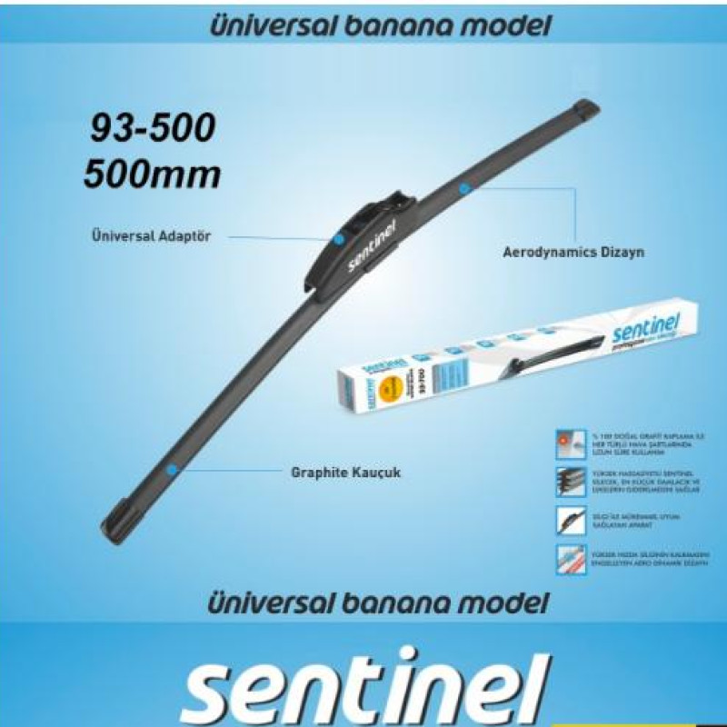 SENTİNEL SİLECEK SÜPÜRGESİ 500MM UNIVERSAL BANANA TİP