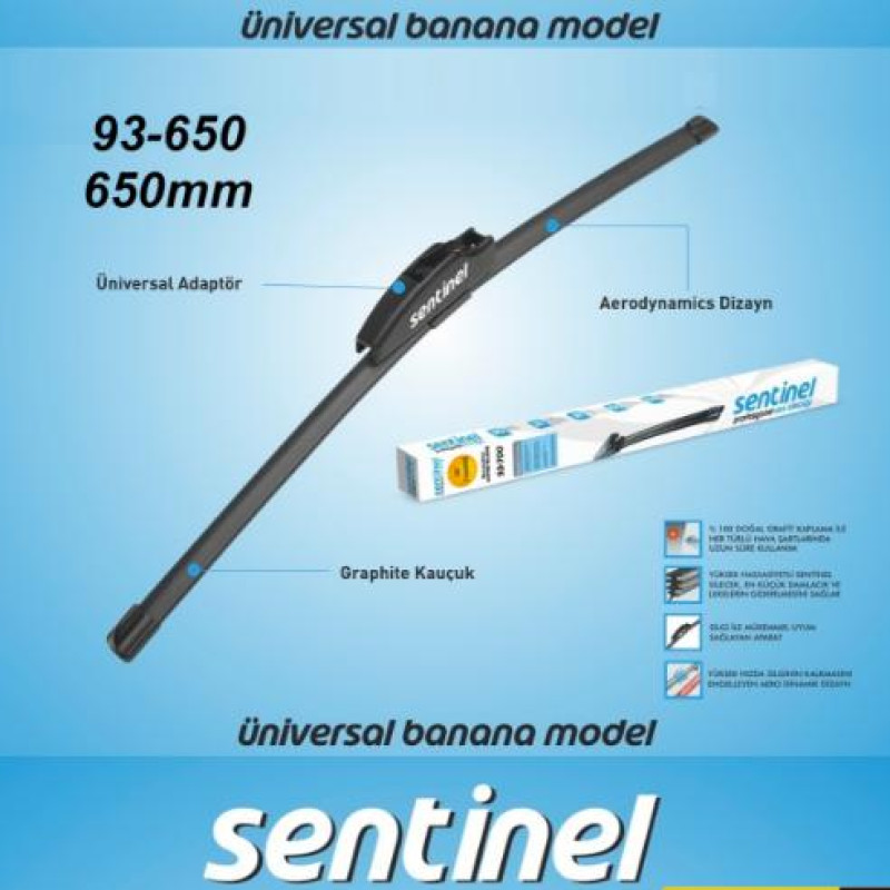 SENTİNEL SİLECEK SÜPÜRGESİ 650MM UNIVERSAL BANANA TİP