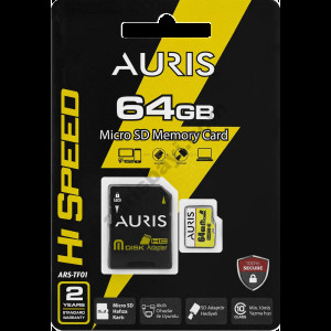 AURIS ARS-TF01 64GB MİCRO SD MEMORY CARD + SD ADAPTÖR 10MB