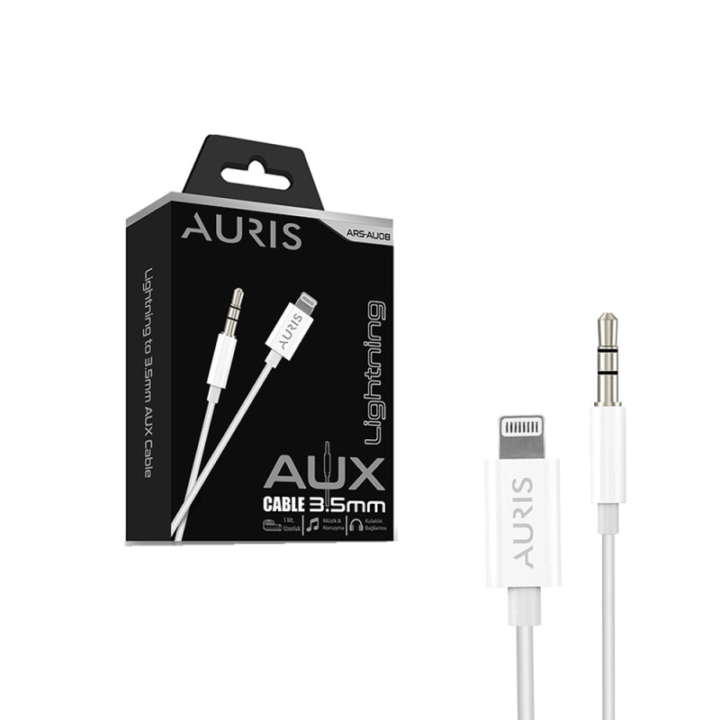 AURIS ARS-AU08 LIGHTNING AUX KABLO 3,5MM 100CM
