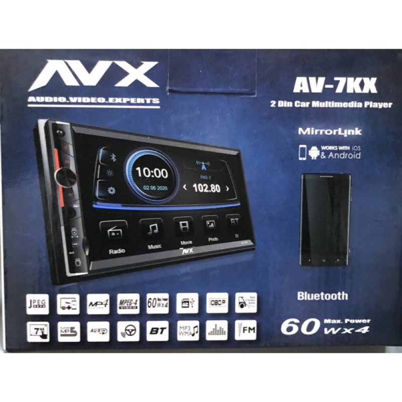 AVX AV-7KX DOUBLE EKRAN TEYP USB SD FM AUX Bluetooth - MİRRORLİNK MP5 MP3 +USB + FM