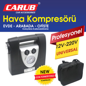 HAVA KOMPRESÖRÜ PROFESYONEL 12-220V ÇANTALI