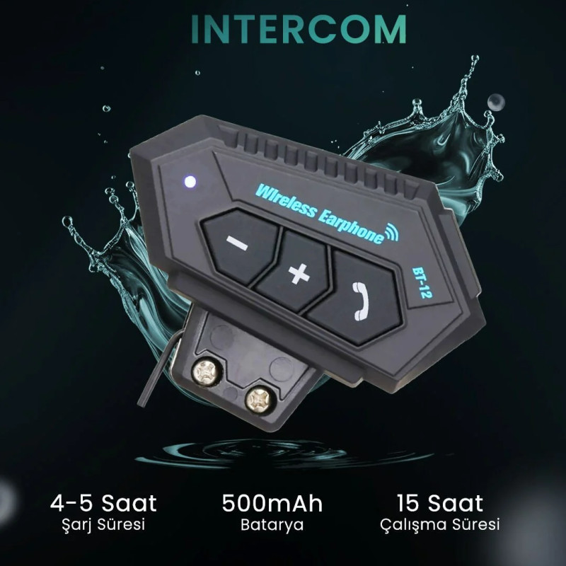 KENSA BT-12 INTERCOM V5 WIRELESS 500 mAh