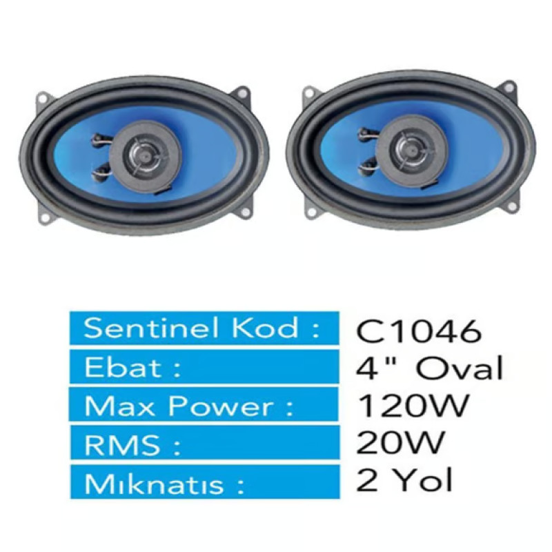 SENTİNEL C-1046 RENAULT 9 OVAL HOPARLÖR 4"x6" 120W MAX