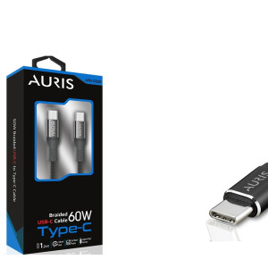 AURIS CB-28 TYPE-C ŞARJ KABLOSU KUMAŞ 60W