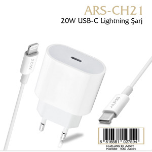 AURIS ARS-CH21 LIGHTNING ŞARJ BAŞLIĞI VE KABLOSU 20W