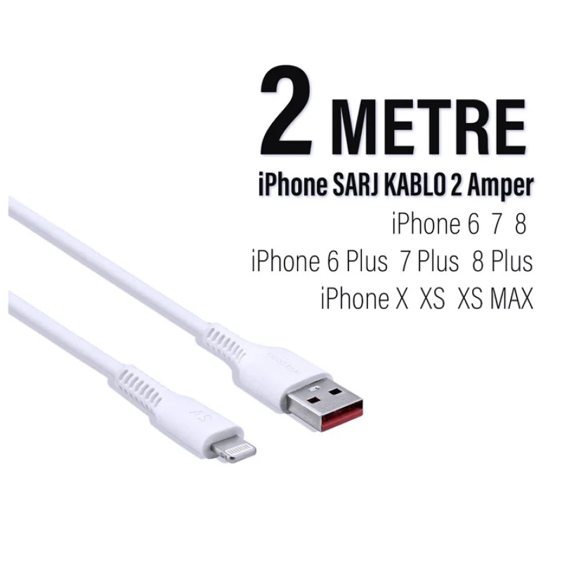 SUBZERO CL-19 USB LIGHTNING IPHONE ŞARJ KABLOSU 2.A 2 METRE