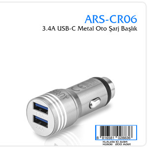AURIS ARS-CR06 USB-C METAL ŞARJ BAŞLIĞI 3.4A