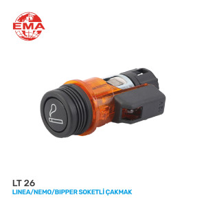 EMA LT26 ÇAKMAK KOMPLE SOKETLİ 12V 3 FİŞLİ TURUNCU (FİAT LINEA-CİTROEN NEMO-PEUGEOT BIPPER)