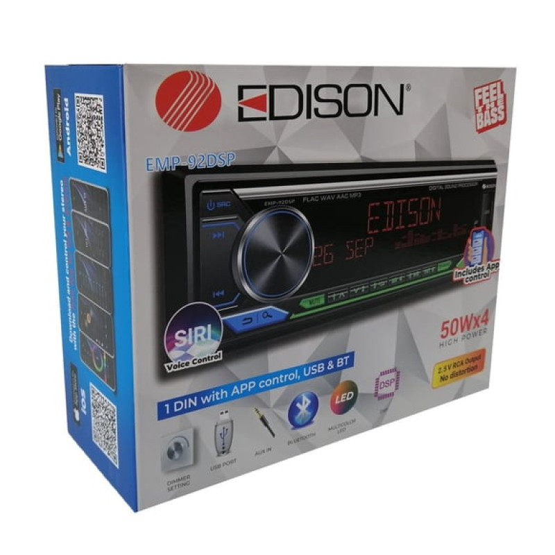 EDISON EMP-92DSP APP KONTROLLÜ 4x50W AUX/BLUETOOTH/USB 3 RCA TEYP
