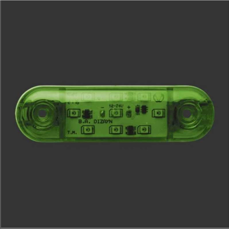 FT 324 GENİŞ PARMAK LAMBA 9 LED YEŞİL 12-24V
