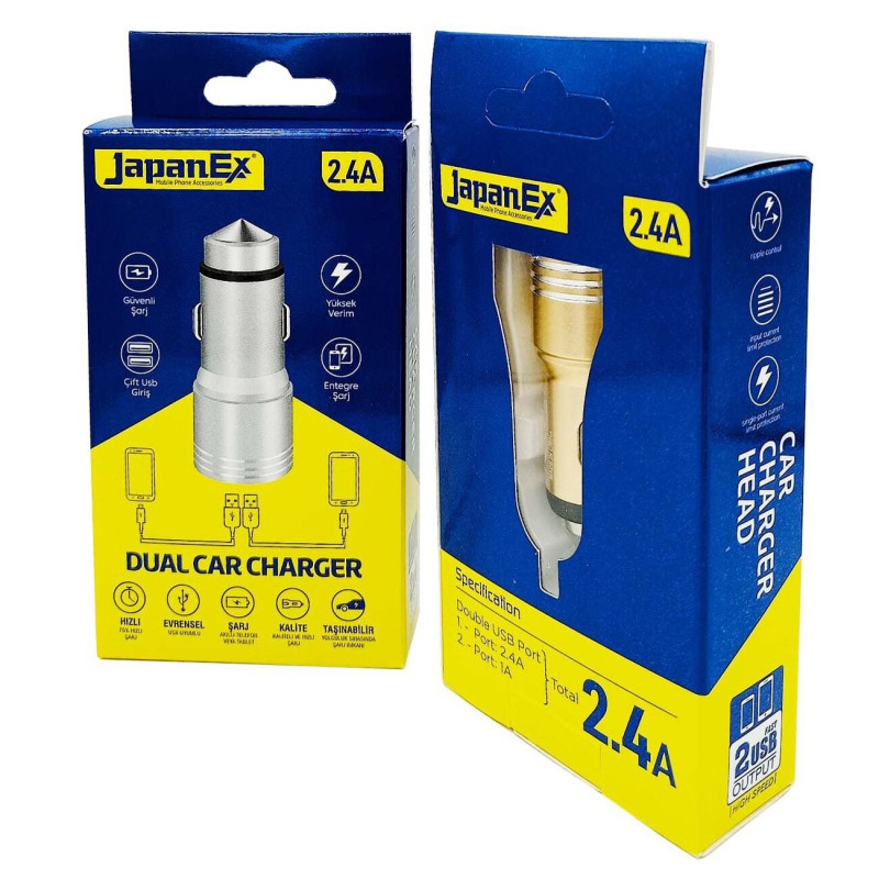 JAPANEX USB HIZLI ŞARJ SOKETİ CİFT USB 2.4 AMPER