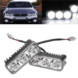 GÜNDÜZ FARI 3 LED KISA METAL
