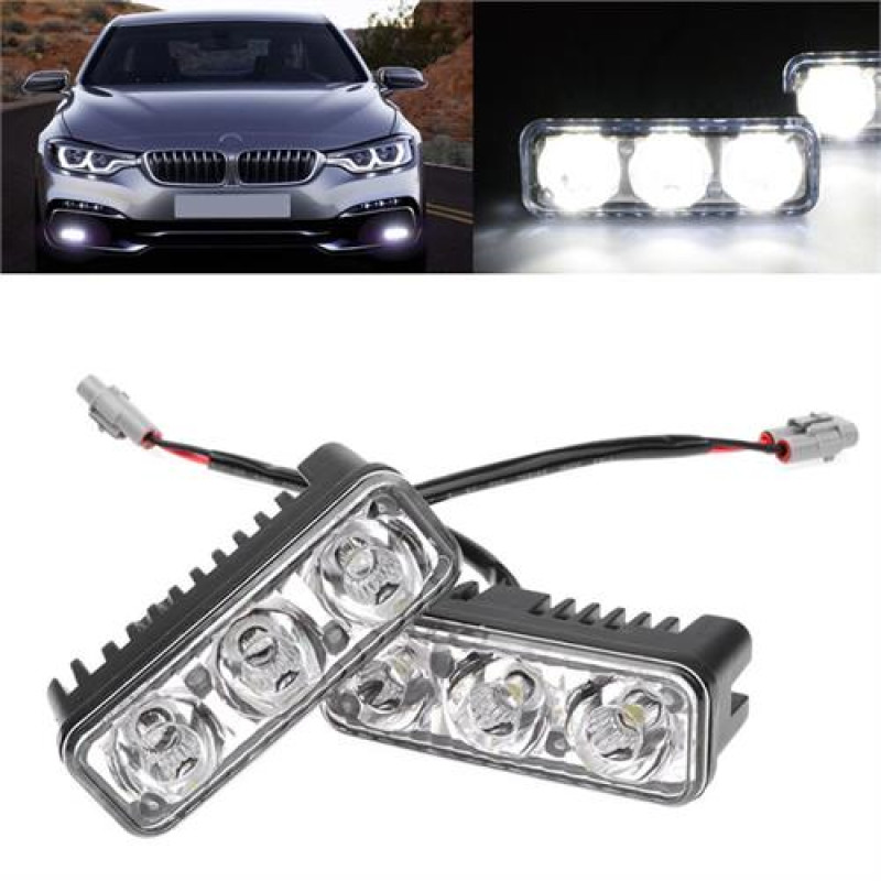 GÜNDÜZ FARI 3 LED KISA METAL