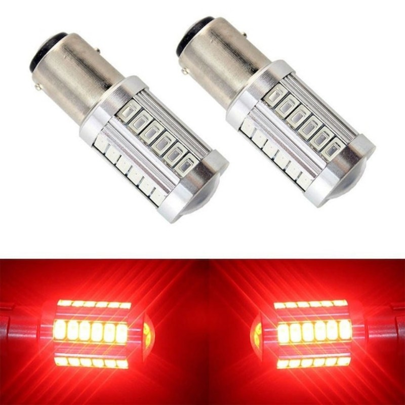 LED AMPUL (1016) ÇİFT DUY MERCEKLİ 33 SMD KIRMIZI 12V