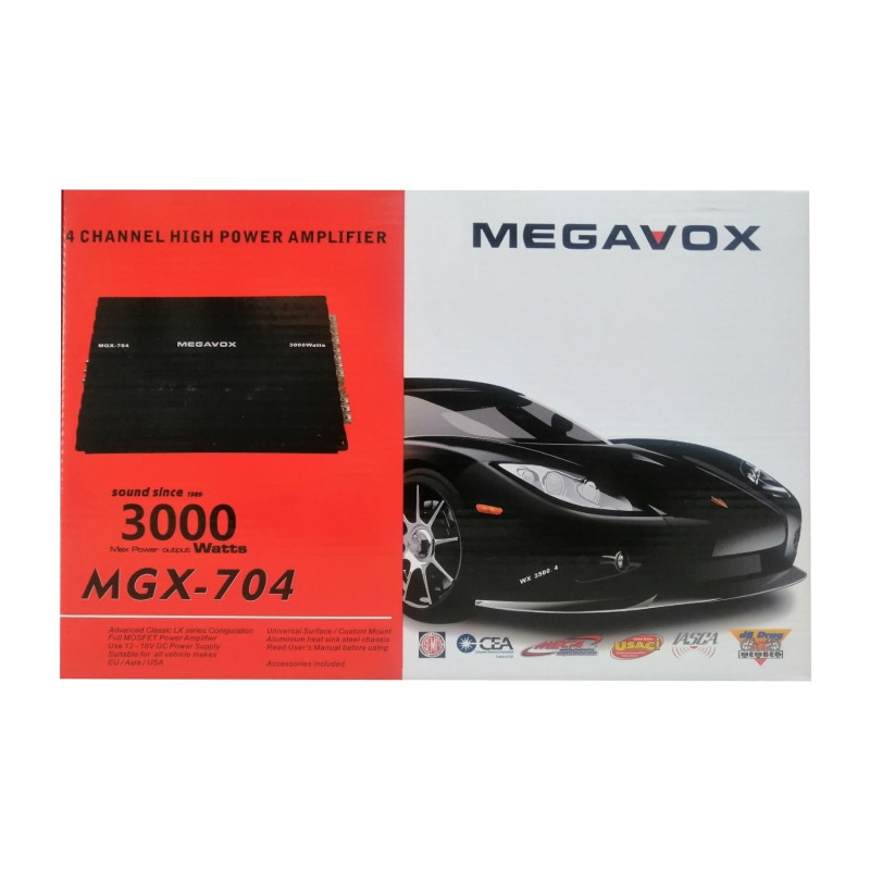 MEGAVOX MGX-704 4 KANAL AMFİ 3000W FULL MOFSET