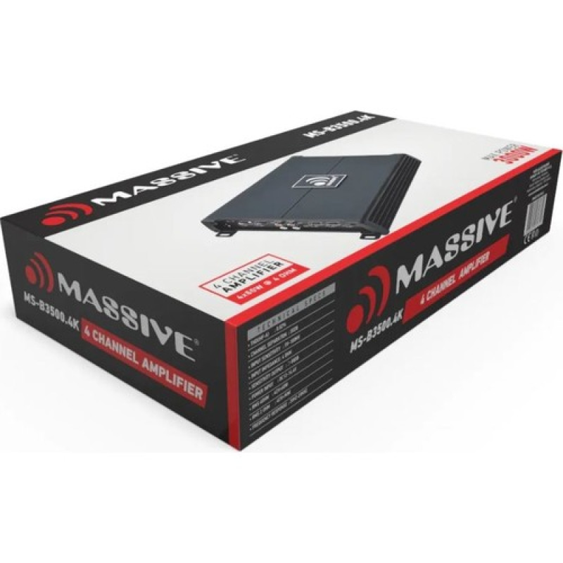 MASSIVE MS-B3500.4K 4 KANALLI AMFİ 3000W MAX POWER