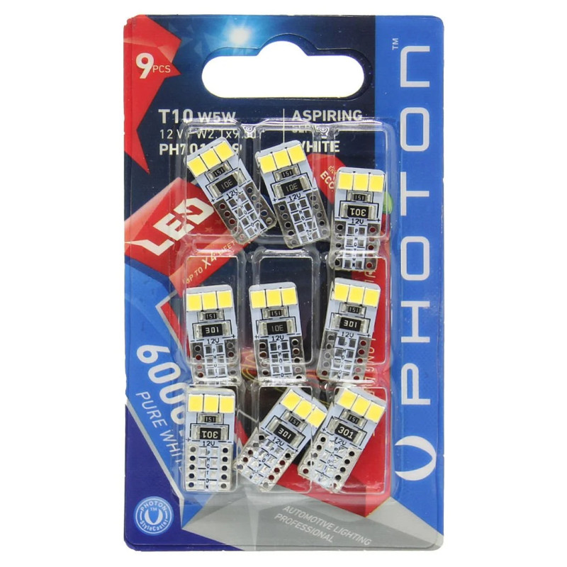 PHOTON T10 W5W 12V 10 SMD LED (9LU BLISTER)