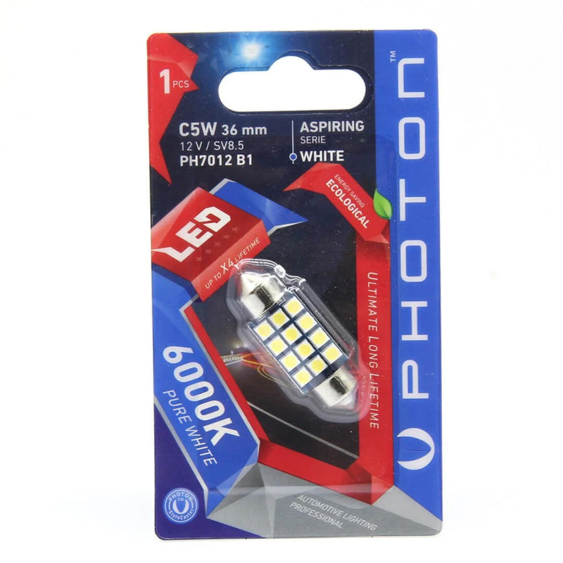 PHOTON C5W 12V CANBUS 6LI 36MM SOFİT LED (TEKLİ BLISTER)