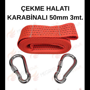 ÇEKME HALATI KARABİNALI KUMAŞ 50MM 3 MT.