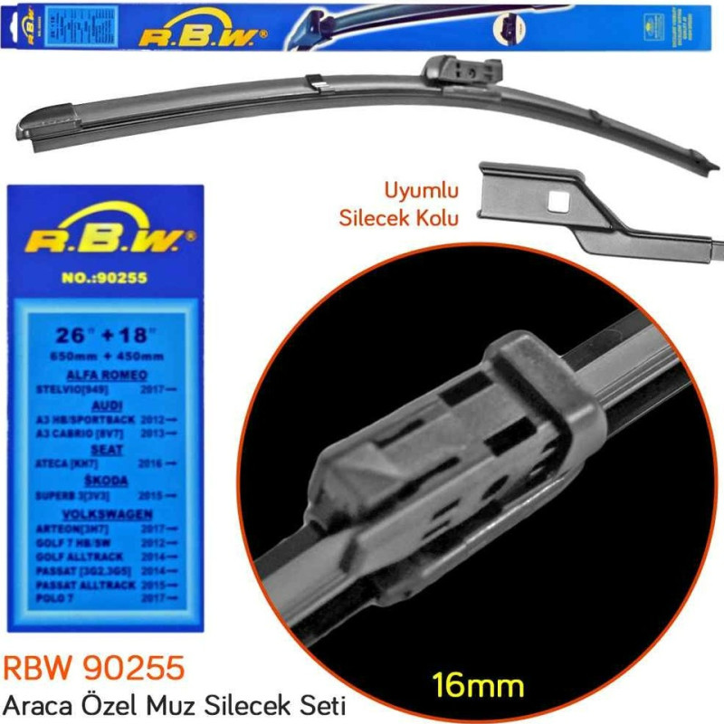 RBW 90255 SİLGİ SÜPÜRGESİ MUZ TİPİ VOLKSWAGEN VW PASSAT 10+