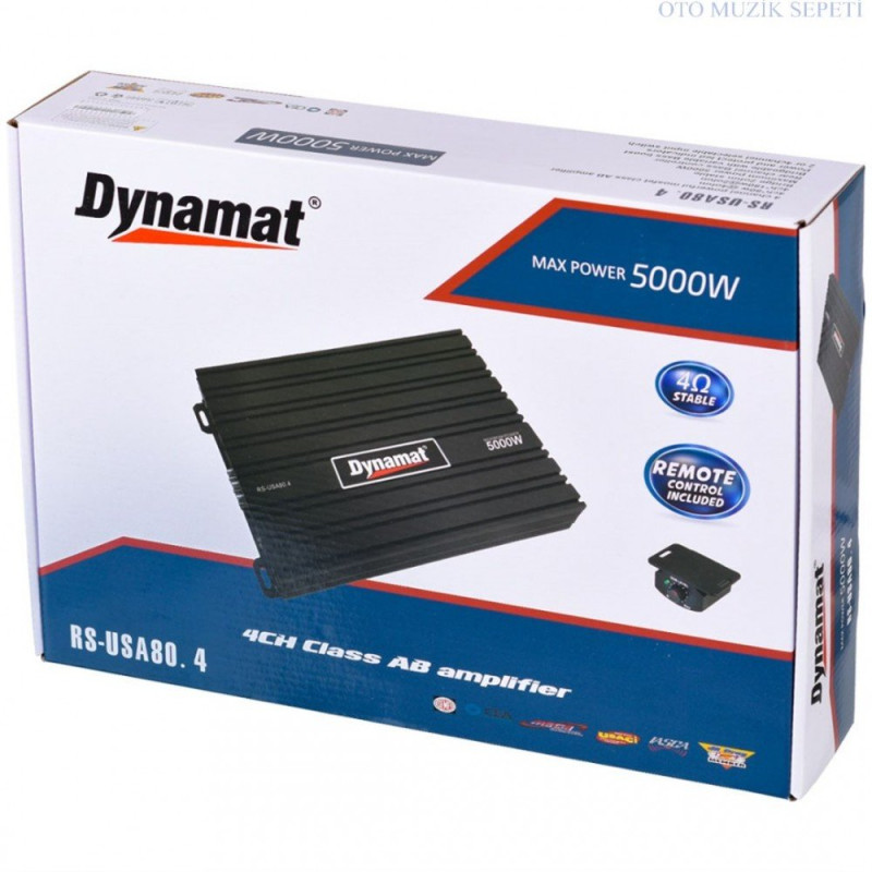 DYNAMAT RS-80.4 4 KANALLI BAS KONTROLLÜ AMFİ 5000W MAX POWER
