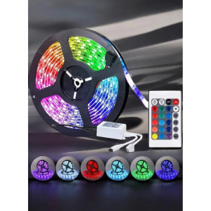 ŞERİT LED 5050 (ÜÇ ÇİPLİ) SİLİKONLU 5MT RGB 12V