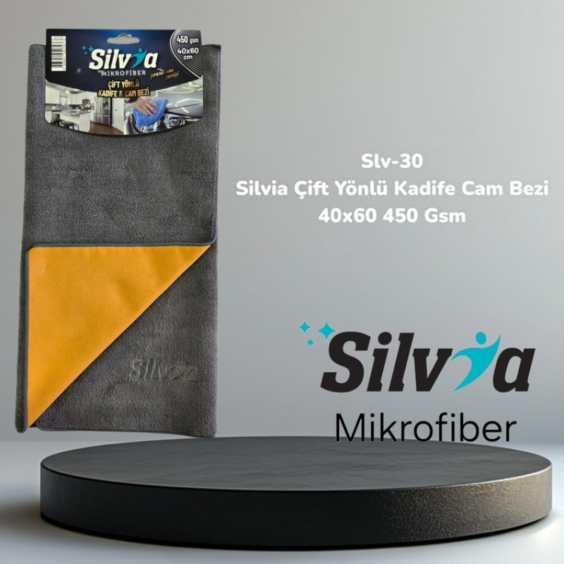 SİLVİA SLV-30 ÇİFT YÖNLÜ KADİFE CAM BEZİ 40x60 450GSM