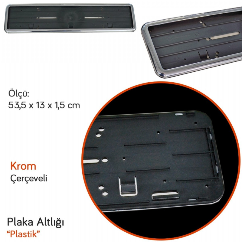 PLAKA ALTI DİKDÖRTGEN ÇERÇEVELİ NİKELAJ KROM