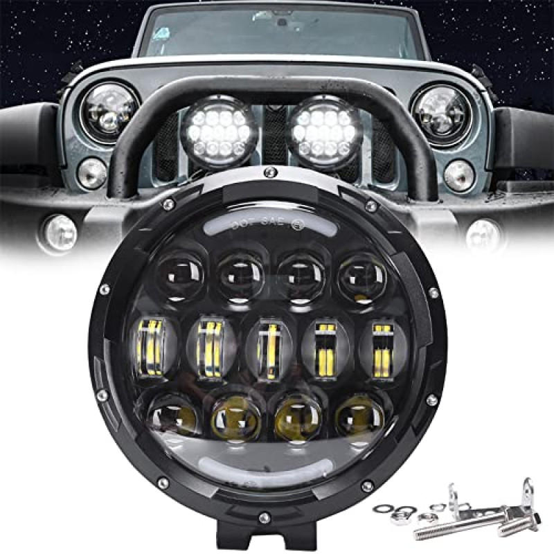 OFF-ROAD ÇALIŞMA LAMBASI 7" YUVARLAK 84W 13 LED ULTRA PARLAK PROJEKTÖR BEYAZ 9-30V