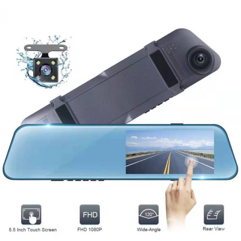 VRPRO 5.5" AYNA+KAMERA ÇİFT KAMERALI KAYIT ÖZELLİKLİ 1080HD