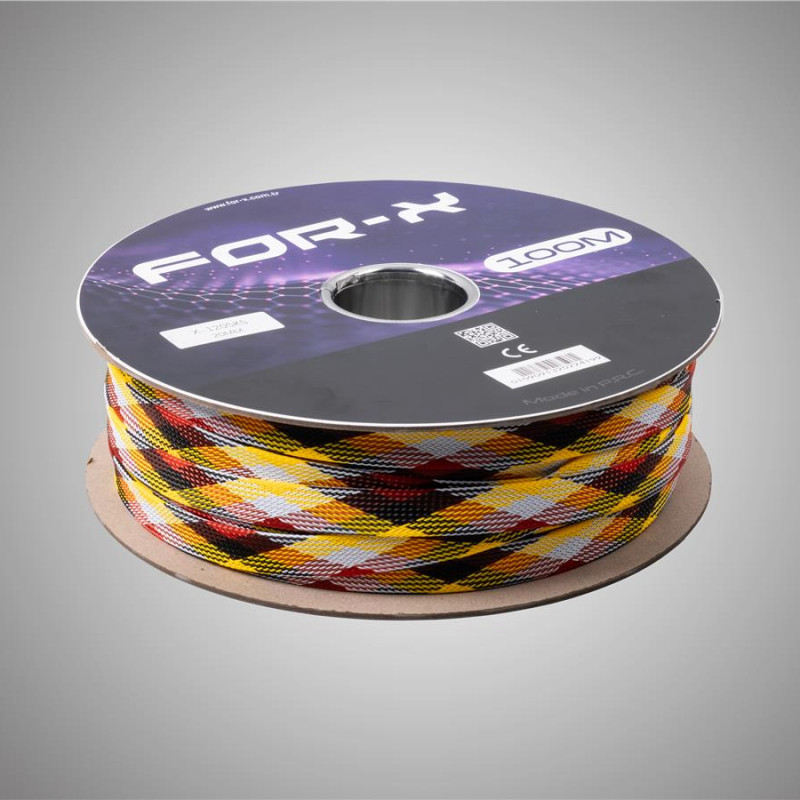 FOR-X X-120SKS 20MM KABLO ÇORABI 100 METRE SARI-KIRMIZI-SİYAH