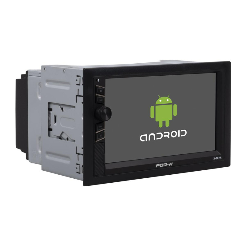 FOR-X X-707A 7" DOUBLE TAPE ANDROID 13 OS PROCESSOR ARM CORETEX-A53 4x1.5GHZ OPERATING MEMORY: 4GB, STORAGE MEMORY: 64GB DISPLAY: CAPACITIVE SCREEN, MULTI TOUCH HIGH POWER AMPLIFIER 4X60W Z-LINK WITH IPHONE & ANDROID PHONE CONNECTIVITY SUPPORT AH