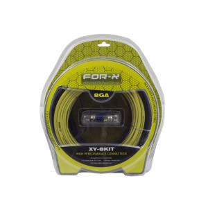 FOR-X XY-8KIT 4.5 MT 8GA POWER CABLE 0.6 MT 8GA GROUND CABLE 5 MT RCA CABLE 10 MT 16GA SPEAKER CABLE 5MT REMOTE CABLE 60A FUSE INSTALLATION EQUIPMENTS