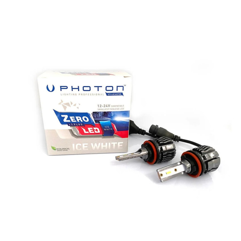 PHOTON ZERO H8/H9/H11/H16 +3 PLUS FANSIZ LED XENON WHITE 12V-24V