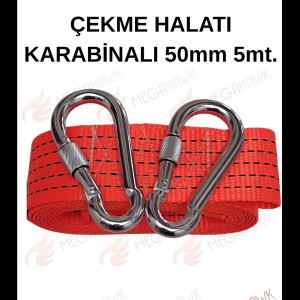 ÇEKME HALATI KARABİNALI KUMAŞ 50MM 5 METRE